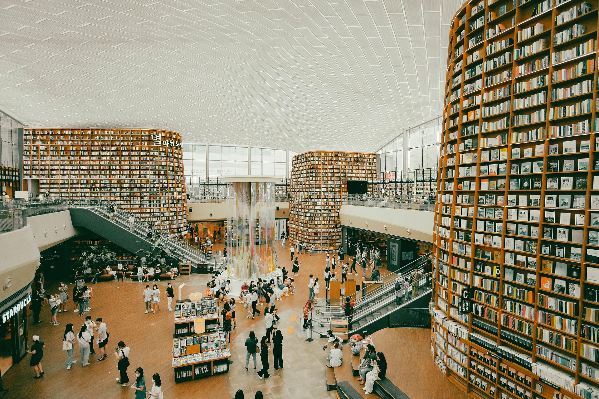 Bibliotheksregal mit Büchern